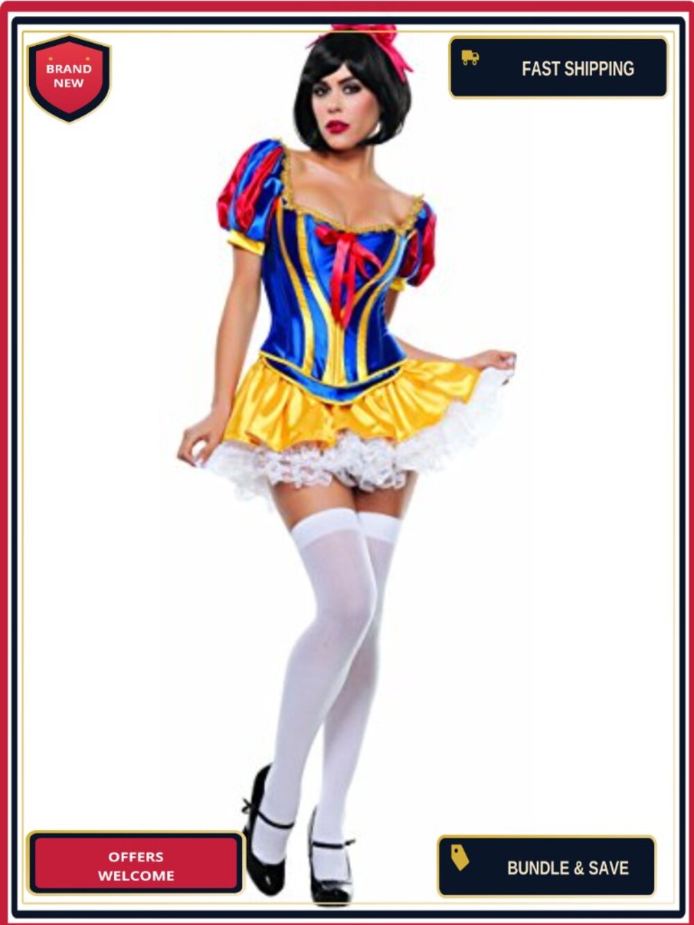Sexy Fairy Tale Snow White 3 Piece Corset Costume Set